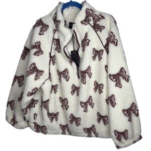 Silver Jeans 1/4 Zip Bow Fleece XL NWT